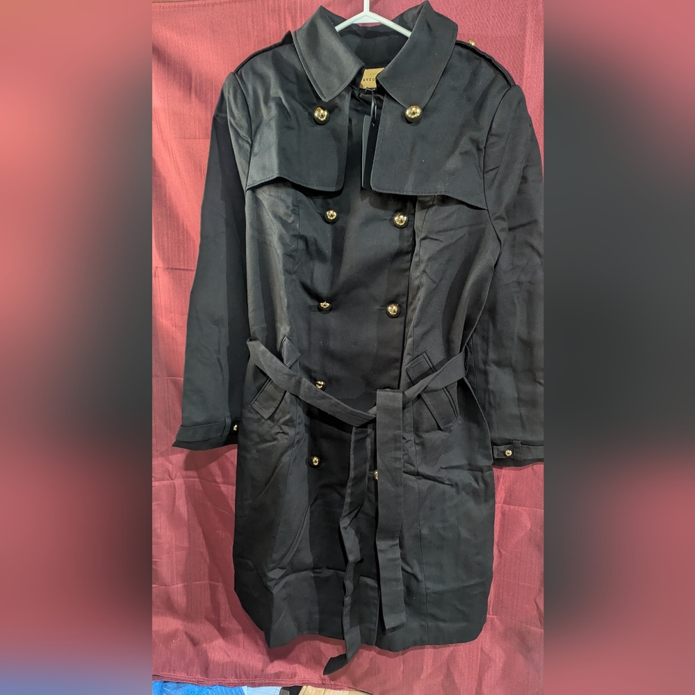 Tavrovska Double Breasted Women's Black Trench Coat Brand New Size 44